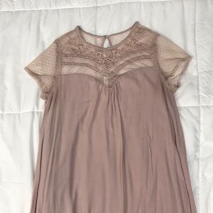 Flowey dusky pink dress